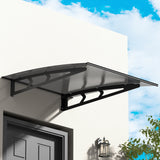 NNEDSZ Window Door Awning Canopy 1mx1m Grey Solid Sheet Metal Frame