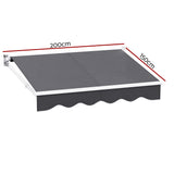 NNEDSZ Retractable Folding Arm Awning Manual Sunshade 2Mx1.5M Grey