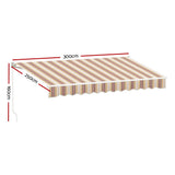 NNEDSZ Retractable Folding Arm Awning Manual Sunshade 3Mx2.5M Beige Brown