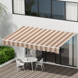 NNEDSZ Retractable Folding Arm Awning Manual Sunshade 3Mx2.5M Beige Brown