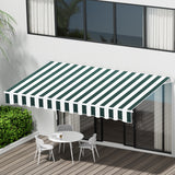 NNEDSZ Retractable Folding Arm Awning Manual Sunshade 3Mx2.5M Green White
