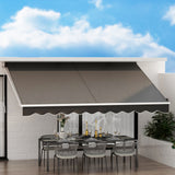 NNEDSZ Retractable Folding Arm Awning Manual Sunshade 4Mx2.5M Grey