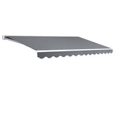 NNEDSZ Retractable Folding Arm Awning Manual Sunshade 4Mx2.5M Pearl Grey