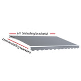 NNEDSZ Retractable Folding Arm Awning Manual Sunshade 4Mx2.5M Pearl Grey