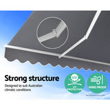NNEDSZ Retractable Folding Arm Awning Manual Sunshade 4Mx2.5M Pearl Grey