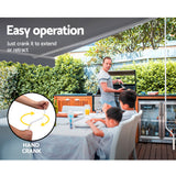 NNEDSZ Retractable Folding Arm Awning Manual Sunshade 4Mx2.5M Pearl Grey