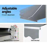 NNEDSZ Retractable Folding Arm Awning Manual Sunshade 4Mx2.5M Pearl Grey