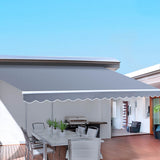NNEDSZ Retractable Folding Arm Awning Manual Sunshade 4Mx2.5M Pearl Grey