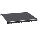 NNEDSZ Retractable Folding Arm Awning Manual Sunshade 4Mx3M Grey