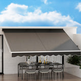 NNEDSZ Retractable Folding Arm Awning Manual Sunshade 4Mx3M Grey