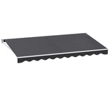 NNEDSZ Retractable Folding Arm Awning Manual Sunshade 4.5Mx2.5M Grey
