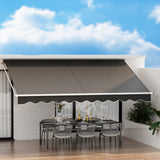 NNEDSZ Retractable Folding Arm Awning Manual Sunshade 4.5Mx2.5M Grey