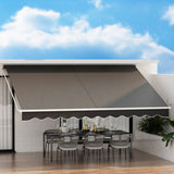 NNEDSZ Retractable Folding Arm Awning Manual Sunshade 4.5Mx3M Grey