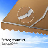NNEDSZ Retractable Folding Arm Awning Motorised Remoter Sunshade 2.5Mx2M Beige