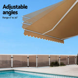 NNEDSZ Retractable Folding Arm Awning Motorised Remoter Sunshade 2.5Mx2M Beige