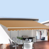 NNEDSZ Retractable Folding Arm Awning Motorised Remoter Sunshade 2.5Mx2M Beige