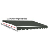 NNEDSZ Retractable Folding Arm Awning Motorised Sunshade 2.5Mx2M Grey
