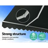 NNEDSZ Retractable Folding Arm Awning Motorised Sunshade 3Mx2.5M Grey