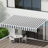 NNEDSZ Retractable Folding Arm Awning Motorised Sunshade 4Mx3M Grey White