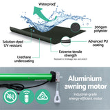 NNEDSZ Retractable Folding Arm Awning Motorised Sunshade 5Mx3M Grey