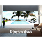 NNEDSZ Outdoor Blinds Blackout Roll Down Awning Window Shade 1.5X2.5M Grey