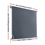 NNEDSZ Outdoor Blinds Blackout Roll Down Awning Window Shade 1.8X2.5M Grey