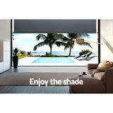 NNEDSZ Outdoor Blinds Blackout Roll Down Awning Window Shade 1.8X2.5M Grey