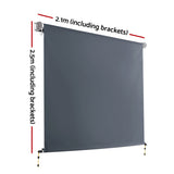 NNEDSZ Outdoor Blinds Blackout Roll Down Awning Window Shade 2.1X2.5M Grey