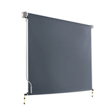 NNEDSZ Outdoor Blinds Blackout Roll Down Awning Window Shade 2.4X2.5M Grey
