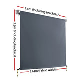 NNEDSZ Outdoor Blinds Blackout Roll Down Awning Window Shade 2.4X2.5M Grey