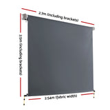NNEDSZ Outdoor Blinds Blackout Roll Down Awning Window Shade 2.7X2.5M Grey