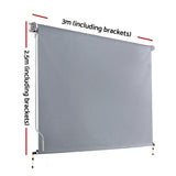 NNEDSZ Outdoor Blinds Light Filtering Roll Down Awning Shade 3X2.5M Grey