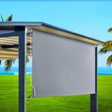 NNEDSZ Outdoor Blinds Light Filtering Roll Down Awning Shade 3X2.5M Grey