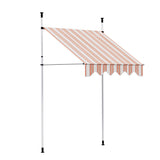 NNEDSZ Window Fixed Pivot Arm Awning Outdoor Door Canopy 2X1.8M Beige/Brown