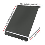 NNEDSZ Window Fixed Pivot Arm Awning Outdoor Blinds Retractable Canopy1.5X2.1M