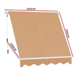 NNEDSZ Window Fixed Pivot Arm Awning Outdoor Retractable Canopy 2.1X2.1M Beige