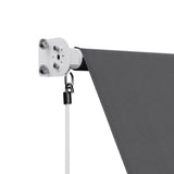 NNEDSZ Retractable Fixed Pivot Arm Window Awning Outdoor Blinds 2.1X2.1M Grey