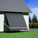 NNEDSZ Retractable Fixed Pivot Arm Window Awning Outdoor Blinds 2.1X2.1M Grey