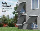 NNEDSZ Retractable Fixed Pivot Arm Window Awning Outdoor Blinds 2.1X2.1M Grey