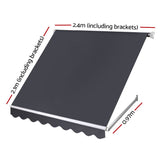 NNEDSZ Window Fixed Pivot Arm Awning Outdoor Blinds Retractable Patio 2.4X2.1M