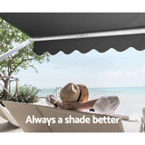 NNEDSZ Window Fixed Pivot Arm Awning Outdoor Blinds Retractable Patio 2.4X2.1M