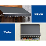 NNEDSZ Window Fixed Pivot Arm Awning Outdoor Blinds Retractable Patio 2.4X2.1M