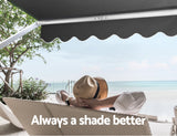 NNEDSZ Window Fixed Pivot Arm Awning Patio Outdoor Blinds Retractable 2.8X2.1M