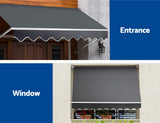NNEDSZ Window Fixed Pivot Arm Awning Patio Outdoor Blinds Retractable 2.8X2.1M