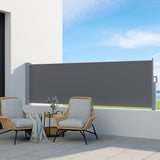 NNEDSZ Side Awning Sun Shade Outdoor Blinds Retractable Screen 1X3M Grey
