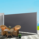 NNEDSZ Side Awning Sun Shade Outdoor Blinds Retractable Screen 1.4X3M GR