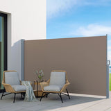 NNEDSZ Side Awning Sun Shade Outdoor Blinds Retractable Screen 1.8X3M Brown