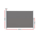 NNEDSZ Side Awning Sun Shade Outdoor Retractable Privacy Screen 2X3M Grey