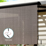 NNEDSZ Outdoor Blinds Light Filtering Roll Down Awning Shade 2.1X2.5M Brown