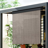 NNEDSZ Outdoor Blinds Light Filtering Roll Down Awning Shade 2.1X2.5M Brown